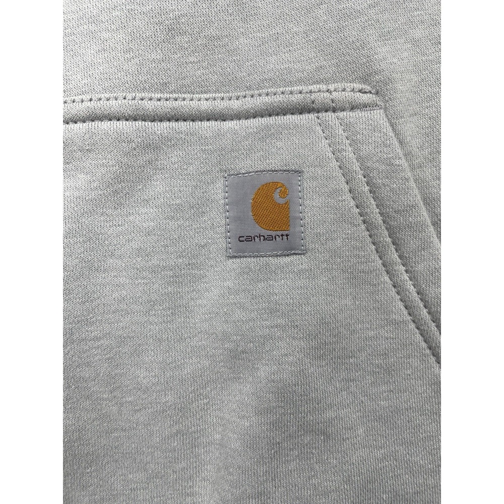Carhartt Women's Relaxed Fit Mid Weight Logo Sleeve Hoodie Size XS (0-2) Gray - Picture 2 of 9